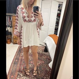 Free People Embroidered Baby Doll Dress